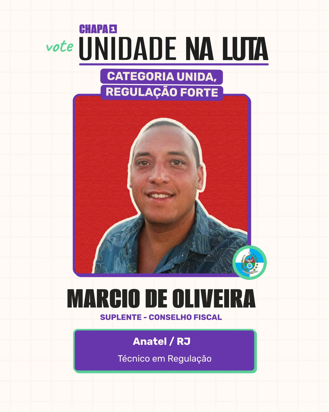 Card de Márcio de Oliveira, Suplente - Conselho Fiscal