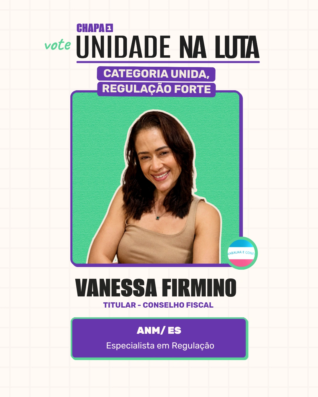 Card de Vanessa Firmino, Titular - Conselho Fiscal