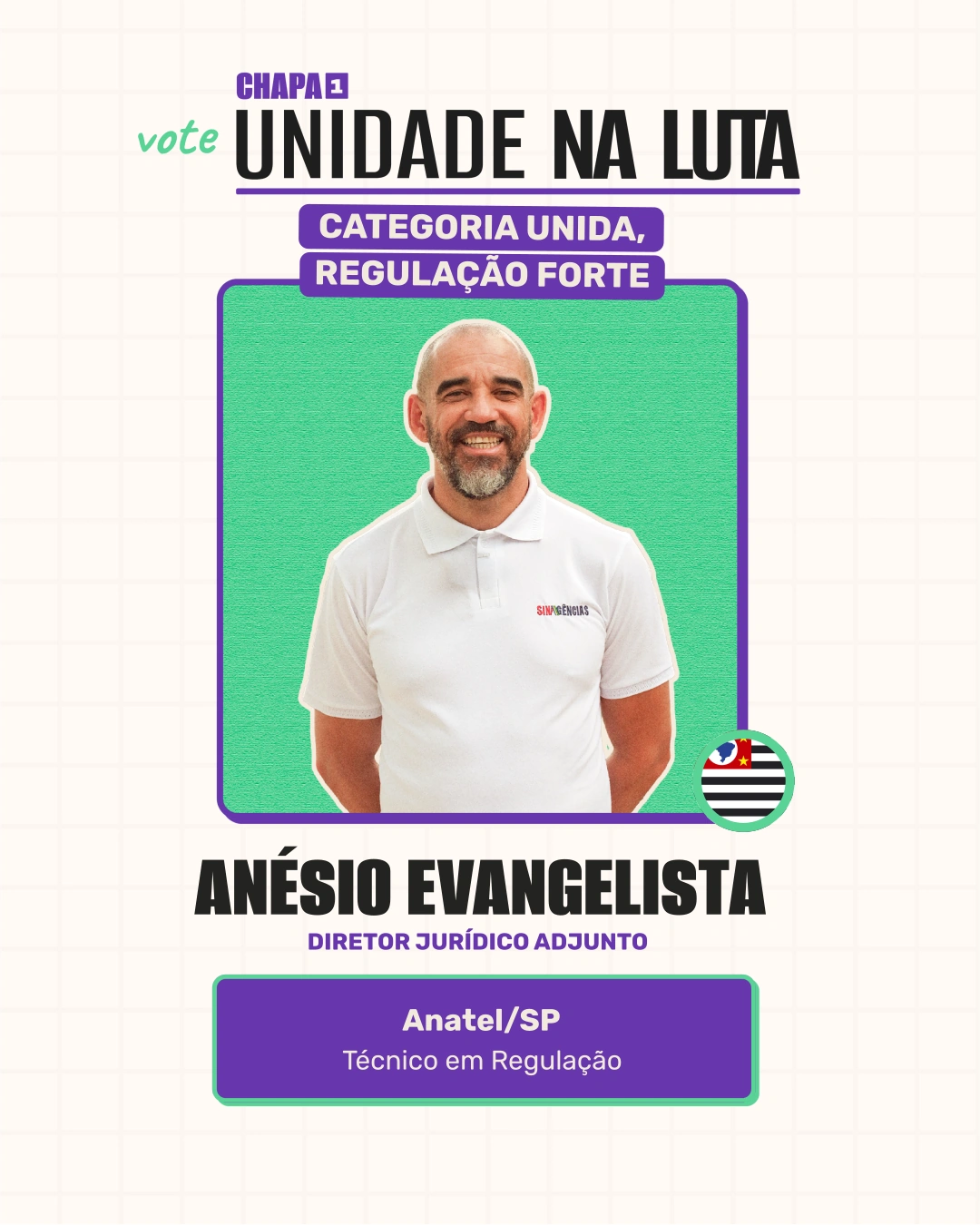Card de Anésio Evangelista, Diretor Jurídico Adjunto