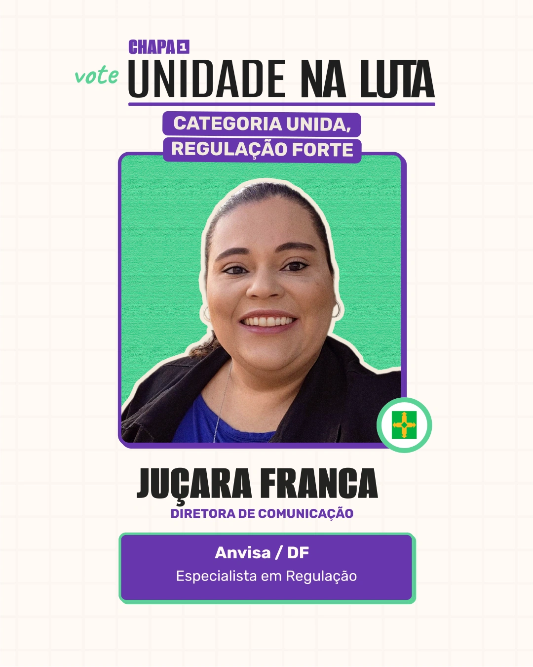 Card de Juçara Franca, Diretora de Comunicação