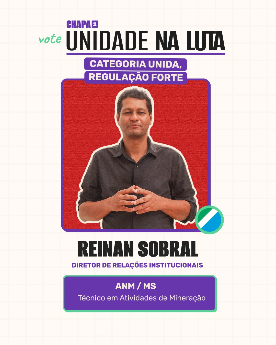 Card de Reinan Sobral, Diretor de Relações Institucionais
