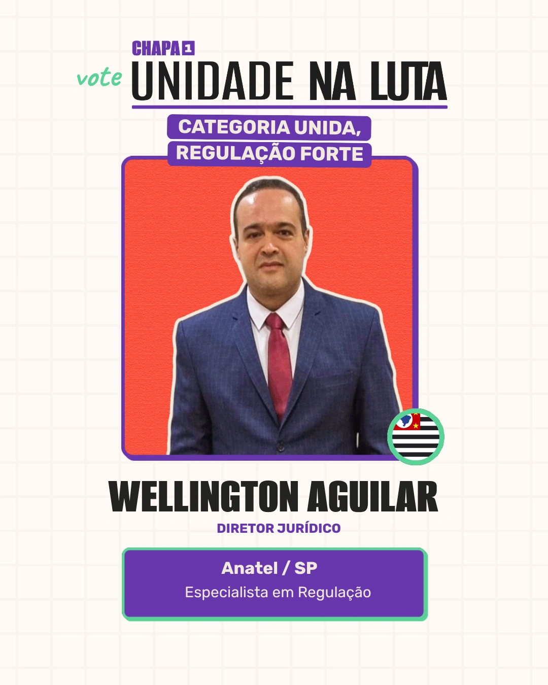 Card de Wellington Aguilar, Diretor Jurídico